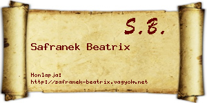 Safranek Beatrix névjegykártya